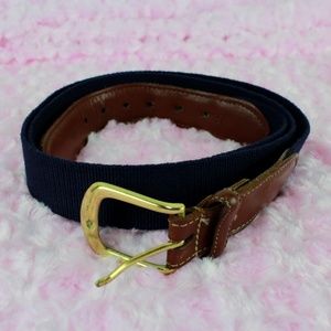 TORINO Braided Blue Stretchy Leather Brown Belt 44